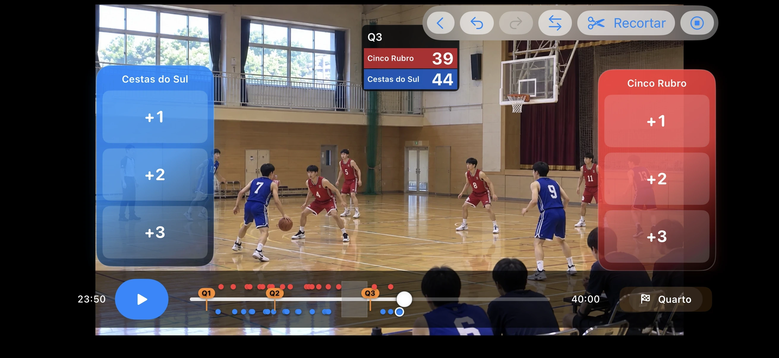How to record +1 / +2 / +3 scoring in Basketball
