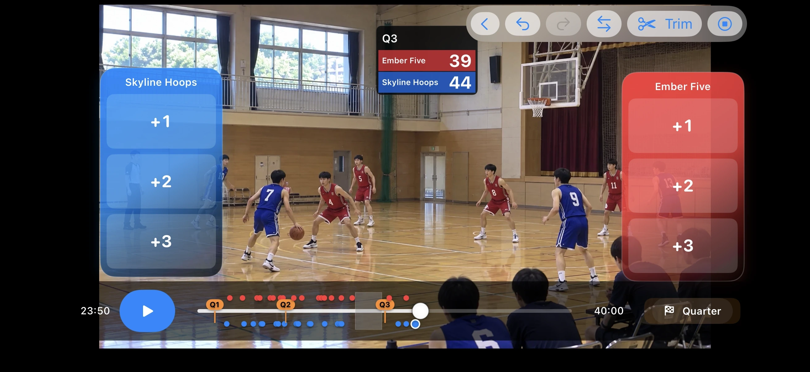 Basketball – Score beim Ansehen erfassen