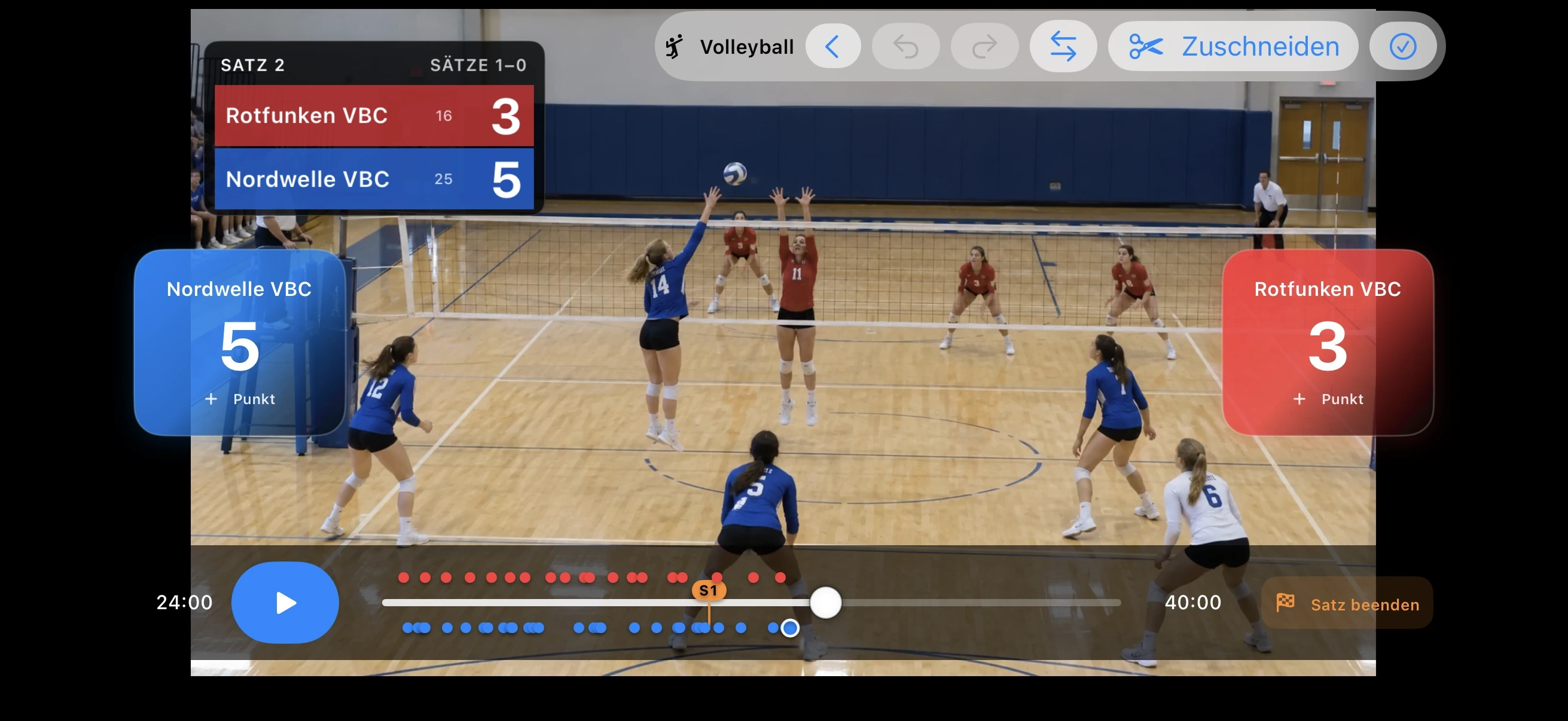 Volleyball – Score beim Ansehen erfassen