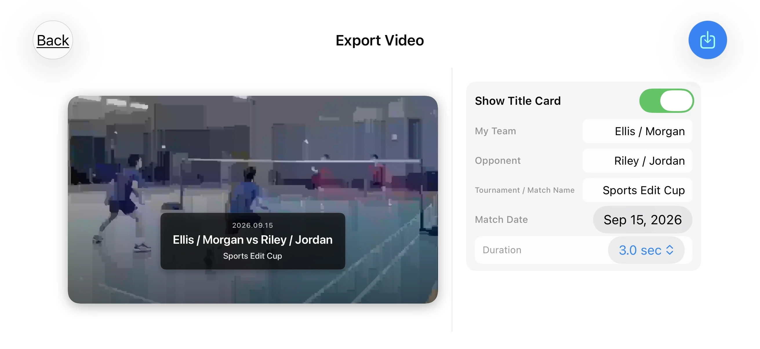 How to add a title card to a Badminton video