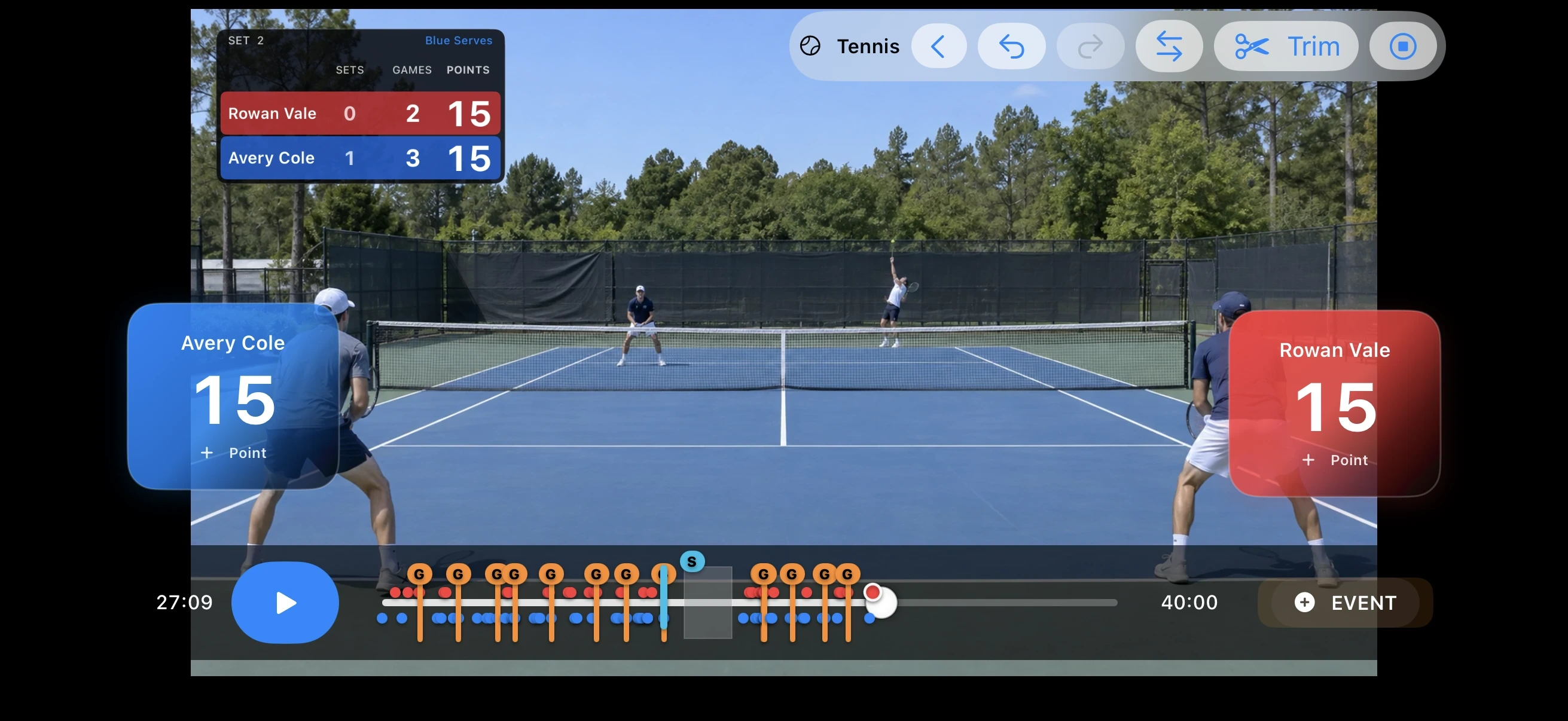 Tennis – Score while watching