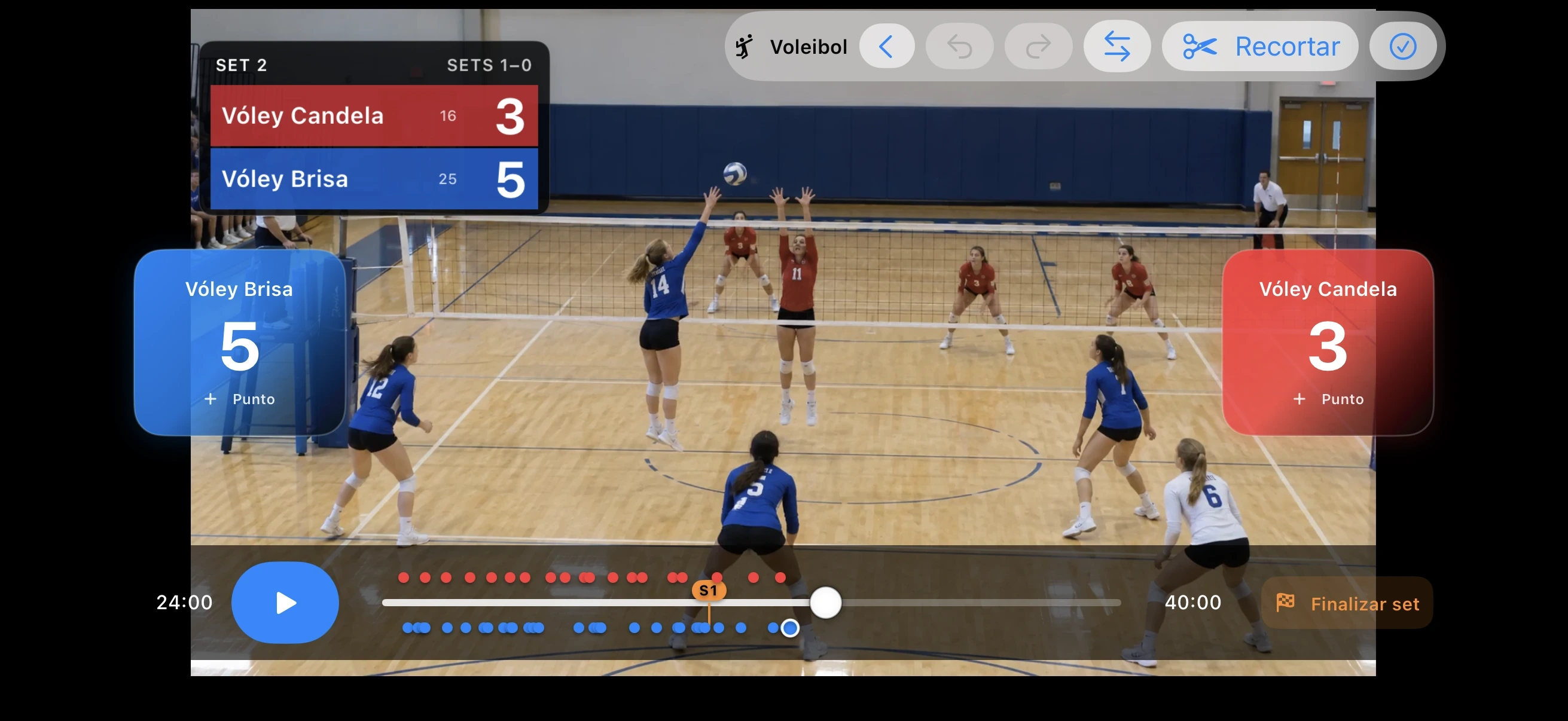 Voleibol – Anota mientras miras