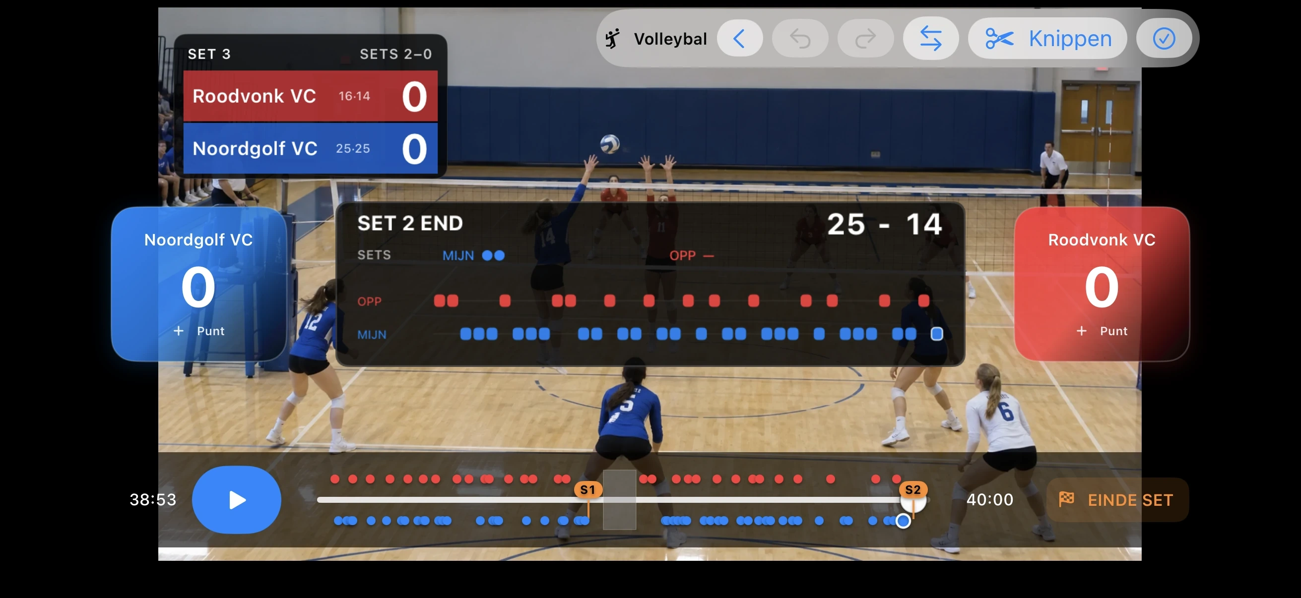How to show scoring flow in a Volleyball video
